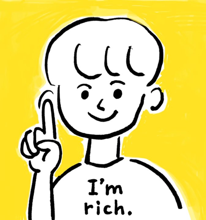 講師ふくろのイラスト。人差し指を立てて笑っている
